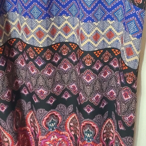 NY Collection  Gathered Waist Print Casul Dress - Picture 4 of 7